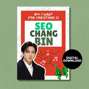 Changbin Stray Kids Merry Christmas Karte - Sofortiger digitaler Download, A6 K-Pop SKZ Weihnachtskarte Lustig