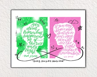MINSUNG - Limitierte Auflage Zitat Doodle Print - Stray Kids Han x Lee Weiß [PRINT]