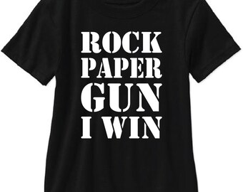 Rock Paper Gun I Win Short Sleeve T Shirt Gildan Tee - Free Shipping!