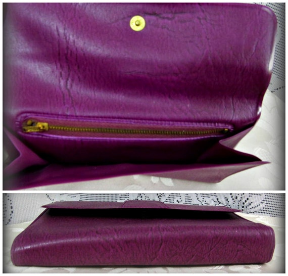 Purple wallet, Vintage wallet, Folding wallet, Ch… - image 3