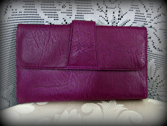 Purple wallet, Vintage wallet, Folding wallet, Ch… - image 2