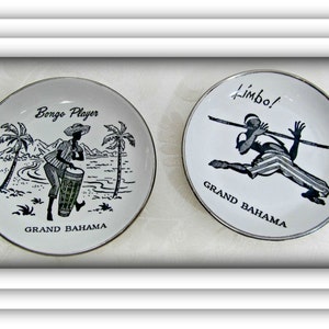 Collectible plates, Bahama plate&#39;s, Bongo Player Art, Limbo art, Decorative plates, Boho art, Small plates, Vintage plate