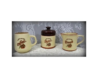 Juego de café, Platos de crema de azúcar de café, Taza de café Vintang, Platos antiguos, Taza de café, Botes de azúcar de café