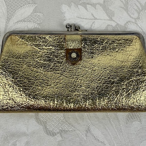Carteira metálica, carteira vintage, carteira dobrável, porta-moedas, carteira-bolsa, carteira feminina, carteira dourada