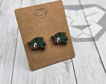 Custom Video Game Earrings Hedgehog Inspired