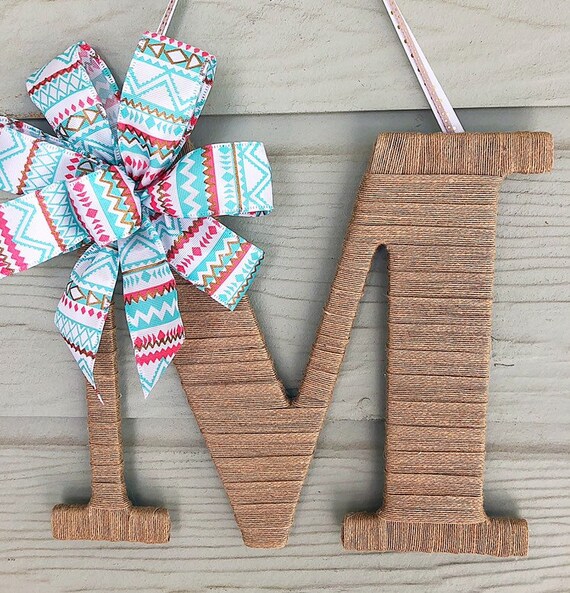 Spring Door Hanger Home Decor Burlap Monogram Front Door Etsy