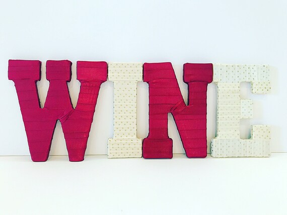 Wine Gift For Her Wine Decorations Wine Letters Home Etsy