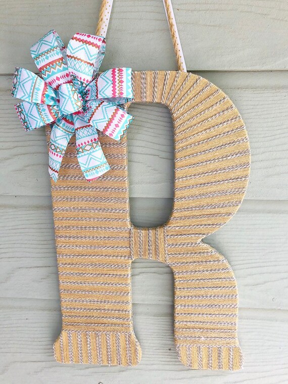 Spring Door Hanger Home Decor Burlap Monogram Front Door Etsy