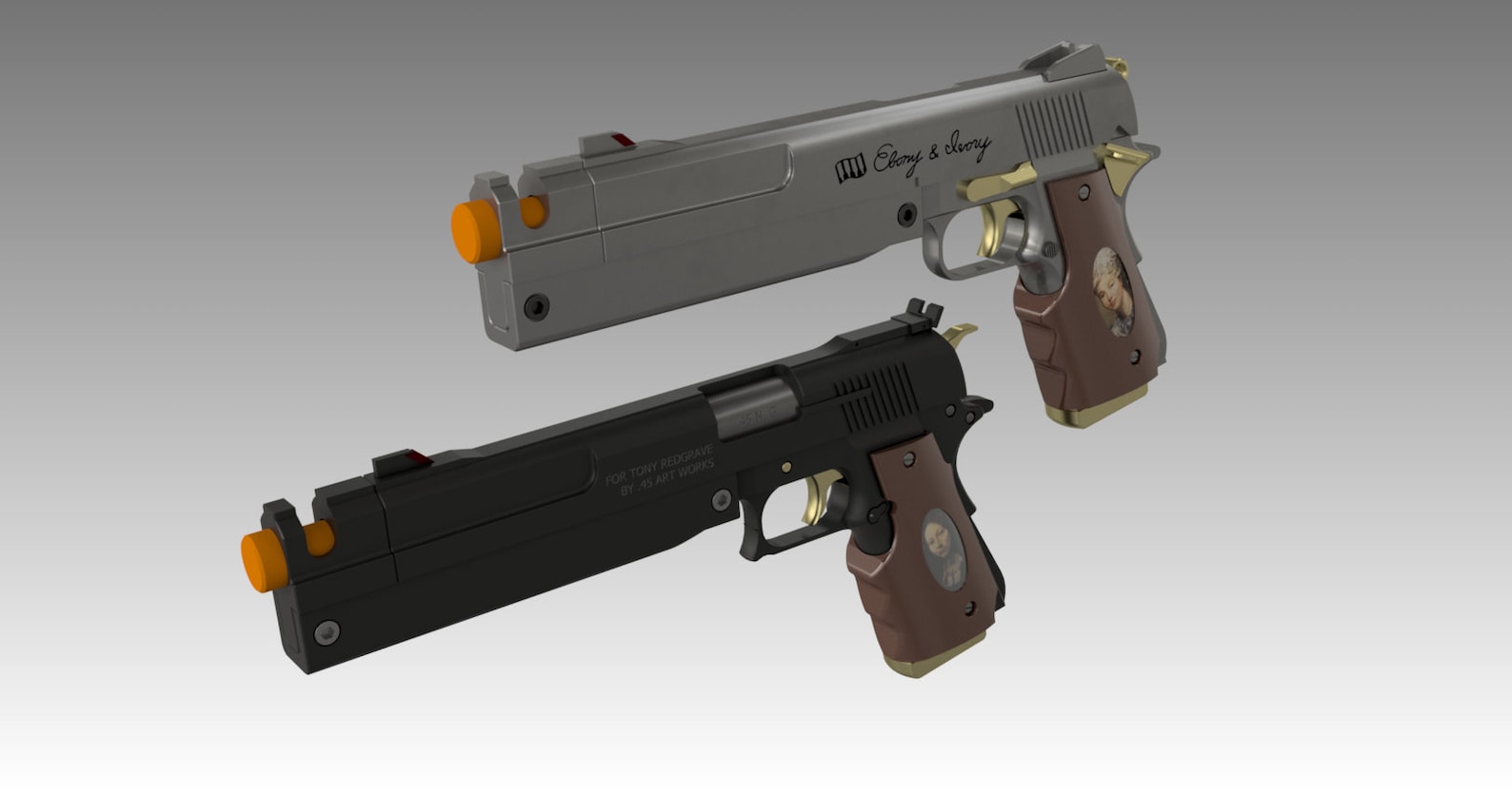 Devil May Cry Ebony and Ivory Inspired pistol - KITS.