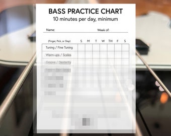 Guitar Practice Chart Digital Download, Printable Practice Log, Musical ...