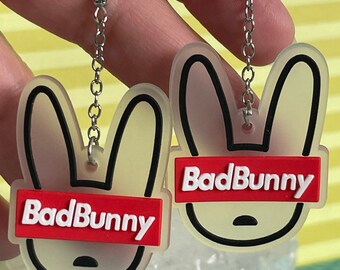 Bad Bunny Inspired Earrings, El Conejo Malo Earrings, Bunny Earrings, Bunny Jewelry, El Conejo Jewelry