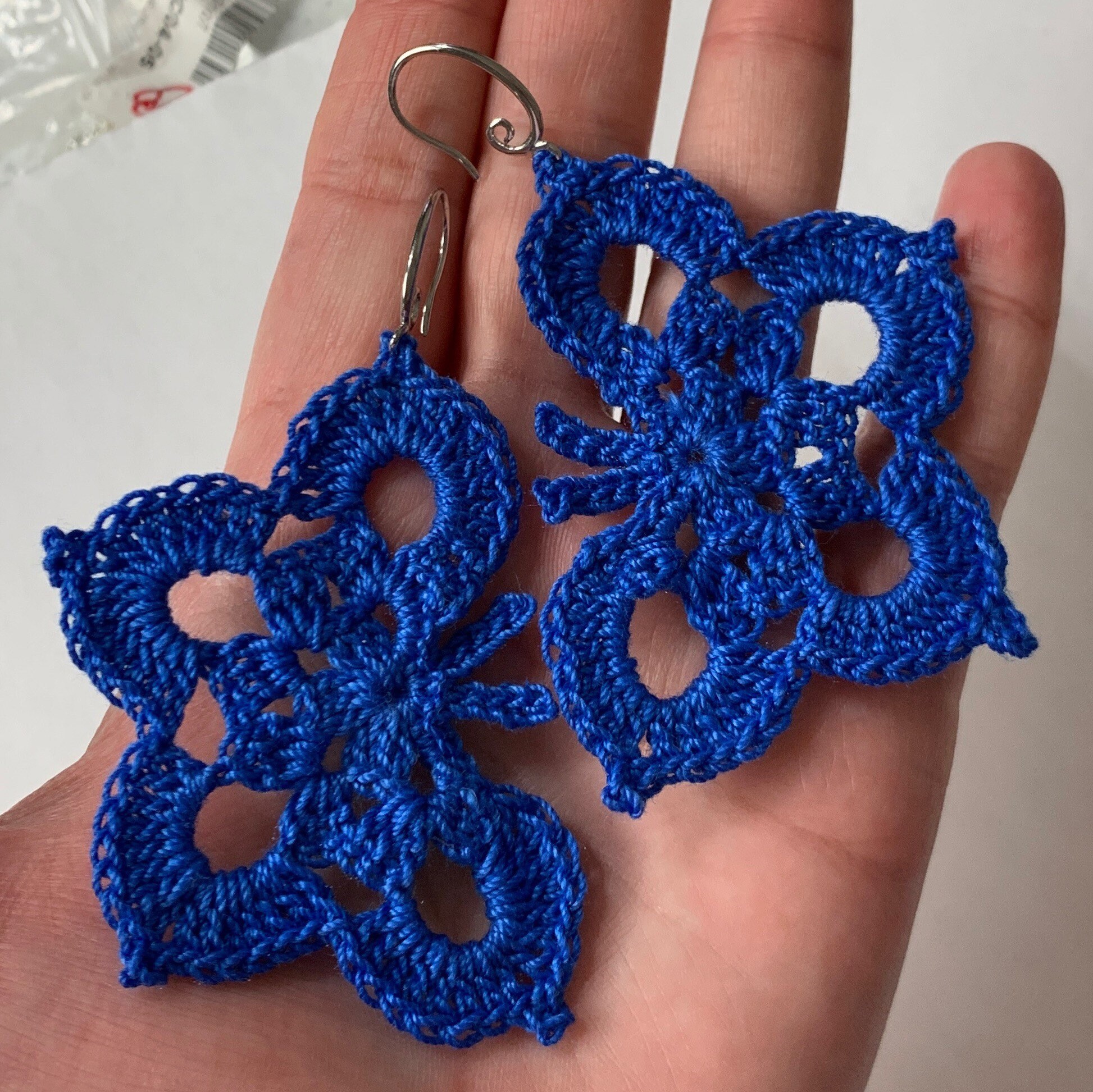 Butterfly Crochet Earrings Pink Butterfly Crochet Earrings Etsy