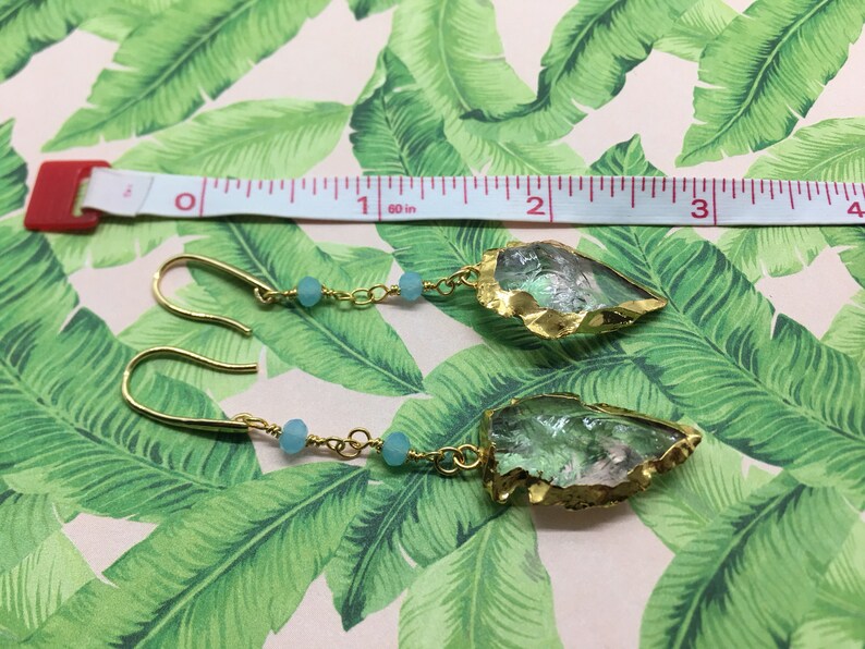 Hand Knapped Natural White Quartz Arrowhead Earrings | Etsy