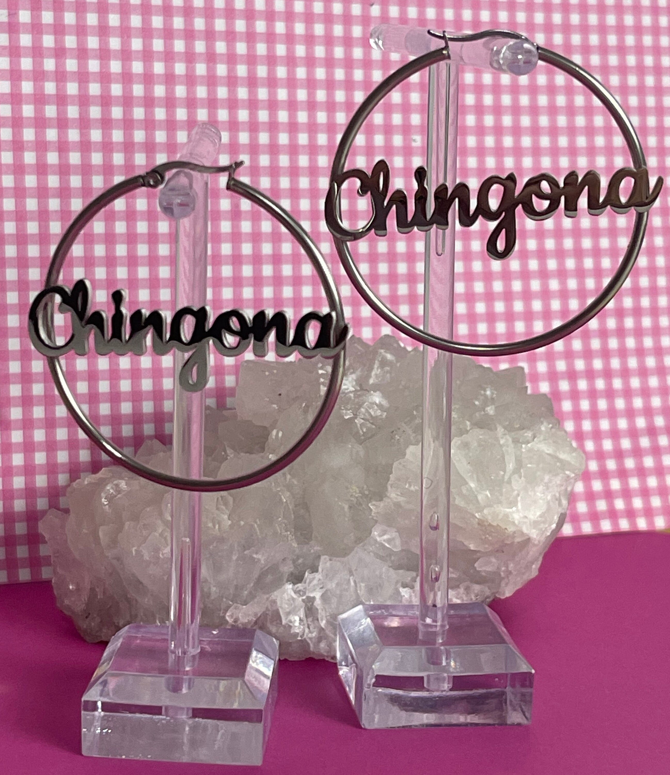 Chingona hoop best sale earrings