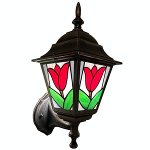 Stained Glass Outdoor Wall Light &quot;Tulip&quot;