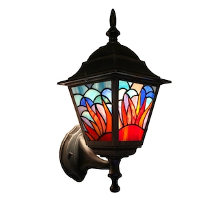 Stained Glass Outdoor Wall Light sunrise Etsy Australia
