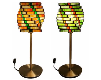 Gedrehte Glasmalerei Moderne Design Schreibtischlampe "Helix"