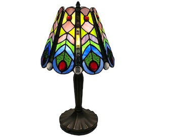 Stained Glass Table Lamp "Peacock"