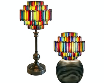 Stained Glass Modern Design Table Lamp "Rainbow"