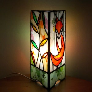 Gebrandschilderd Glas Nachtlampje Fox afbeelding 4