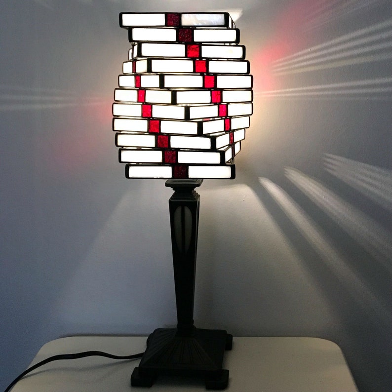 Lampe design moderne en vitrail torsadé Helix image 3
