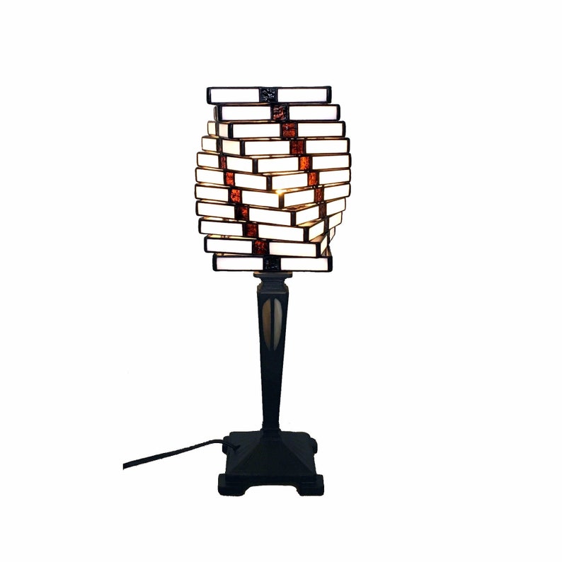 Lampe design moderne en vitrail torsadé Helix Dark brown