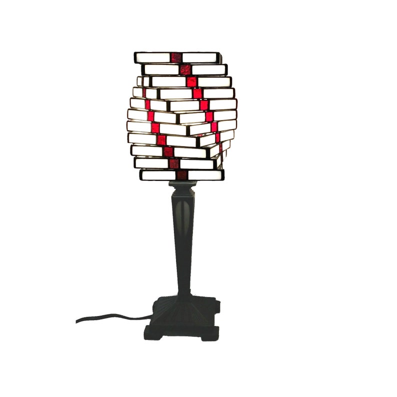 Lampe design moderne en vitrail torsadé Helix Rouge
