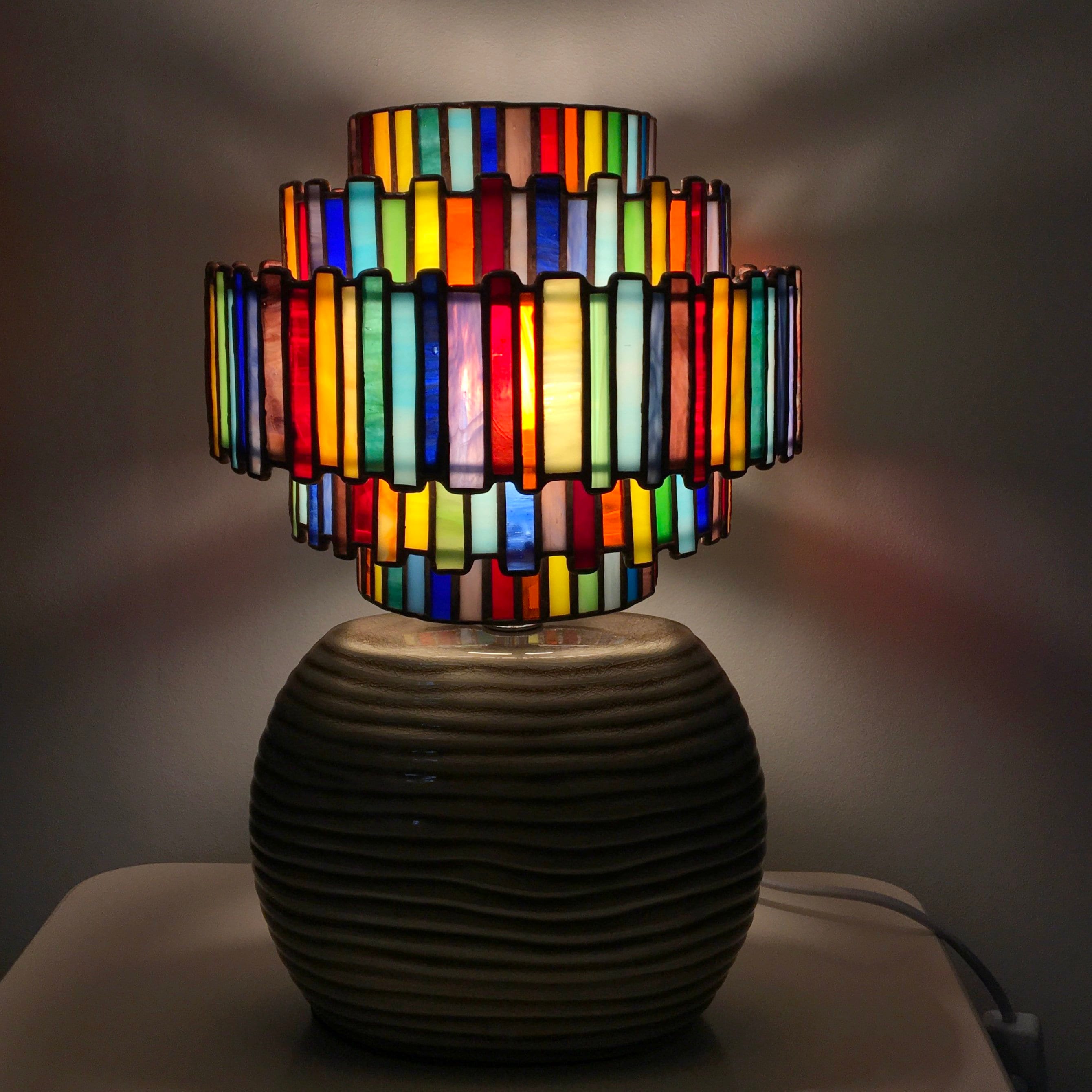 Modern Stained Glass Lamp