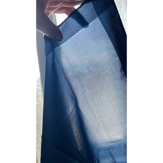 Vintage 70s Blue Scarf Pocket Square Handkerchief… - image 6