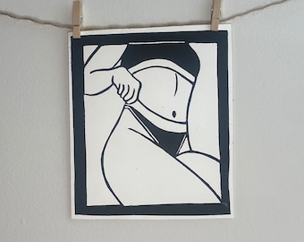 SWEET linocut print (Supports Liz’s Gender Affirming Surgery Fund)