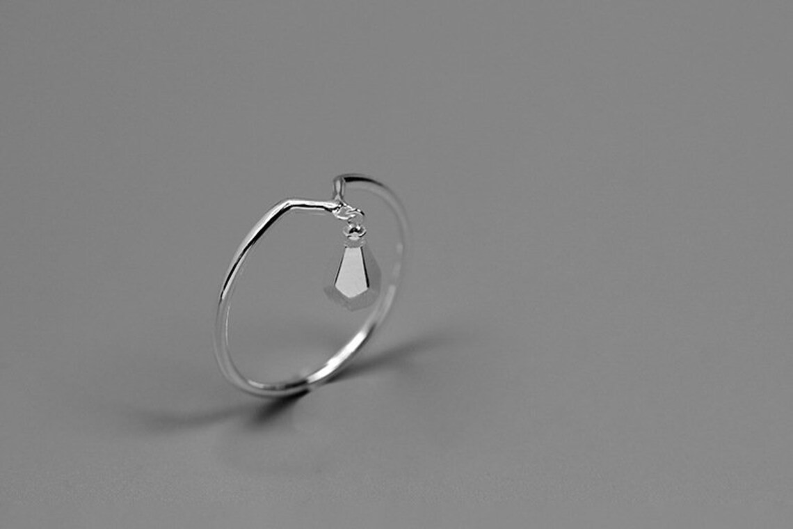 Light Bulb Charm Ringsterling Silver Band Bulb Ringsmall Etsy