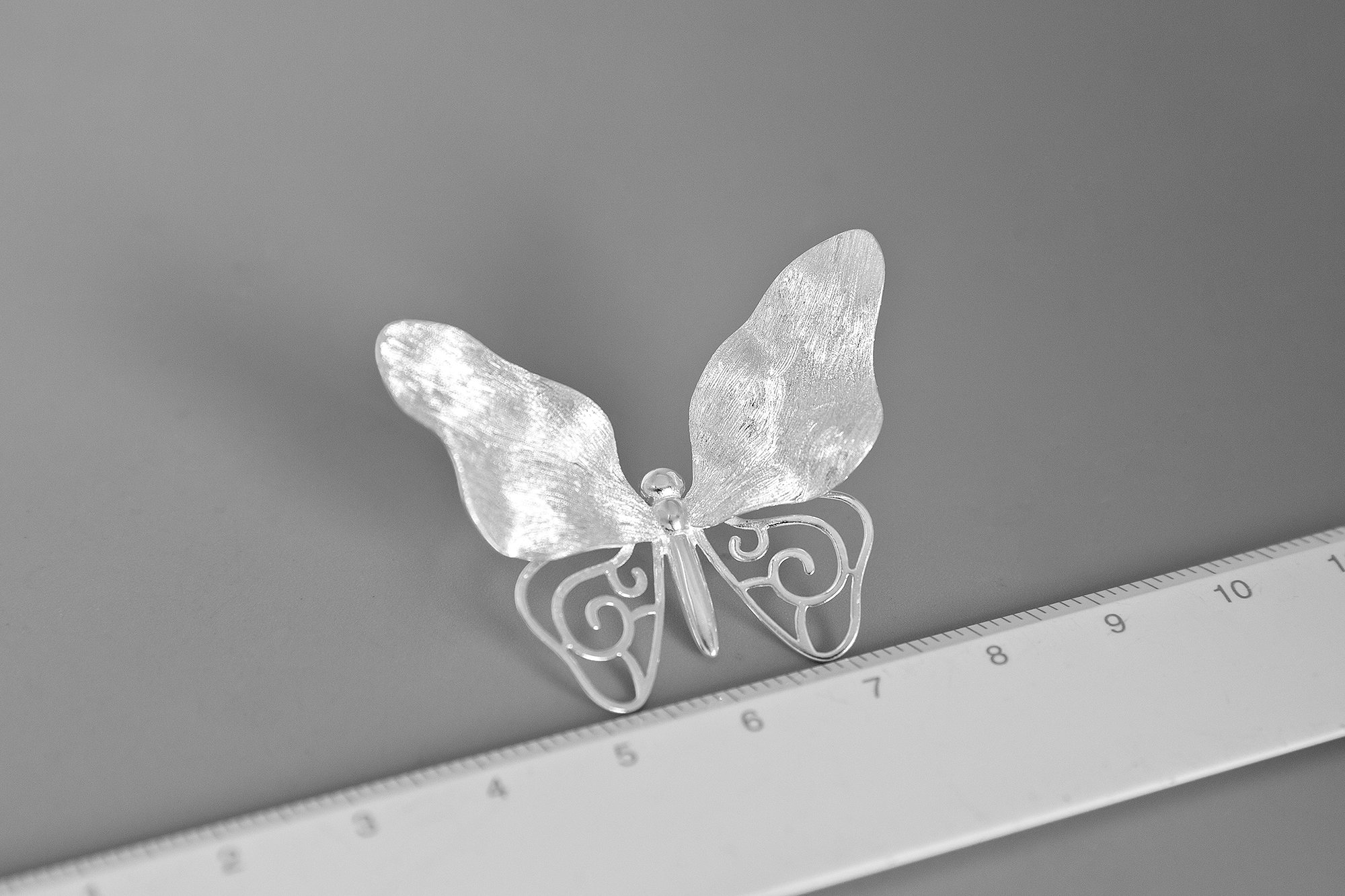 Vintage Two-Toned Sterling Silver Butterfly Brooch