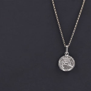 Collier cerf avec breloque en argent sterling camée avec pendentif pièce de monnaie cerf-bijoux anciens en argent-cadeau pour elle