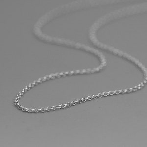 Cable Cross Chain Necklace-Sterling Silver Cross Link Rolo Chain-Small Cable-Delicate Jewelry-Unisex Gift