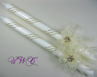 Orthodox Wedding Candles Inlaid of Gold Spirals