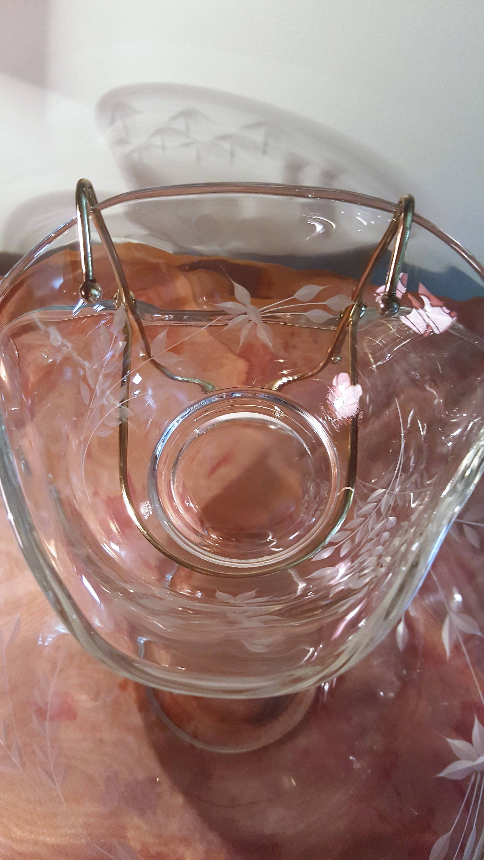 Vintage Indiana 3 Piece Chip and Dip Set with etched glass Etsy