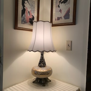 Carl Karl Falkenstein Ornat Iridescene Hollywood Regency Table Lamp