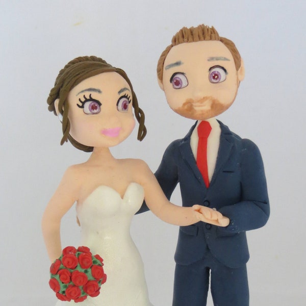 Standing Personalised Bride & Groom Cake Topper - Wedding Cake Topper Figurines