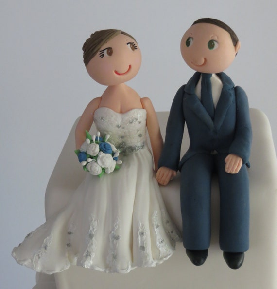 Wedding Bride And Groom Sitting Cake Decoration Topper