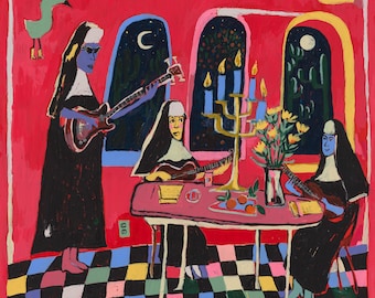 SONGWRITERS #6 - GICLÉE PRINT - Red Nuns - 16x20