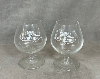 Lot of 2 cognac glasses vintage Godet cognac made in France 1980