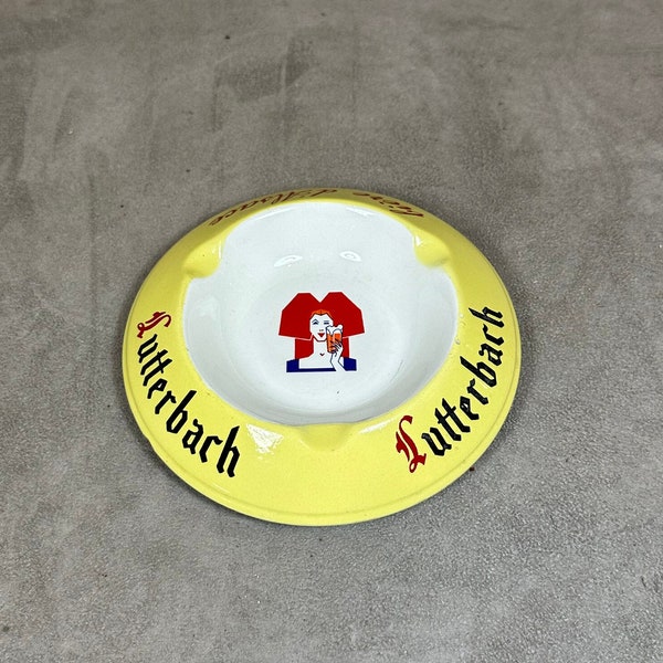 Lutterbach yellow ceramic ashtray by Moulin des Loups Vintage Made in France