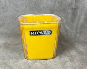 Ricard Small Vintage Yellow Plastic Advertising Ice Bucket Vintage 1990 