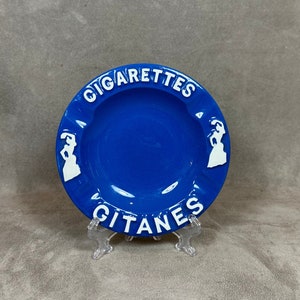Gitanes セラミック灰皿 青 フランス製 Gitanes セラミック灰皿