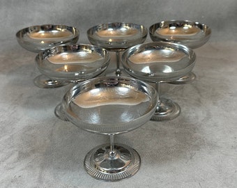 Lot de 6 coupes à glace en inox 18/10 vintage Made in France