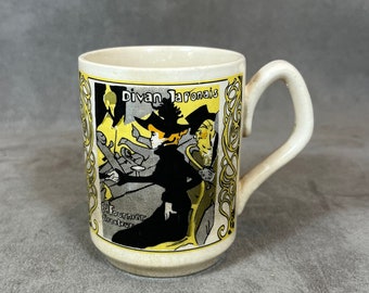 Divan Japonais by Toulouse Lautrec  advertising mug in Paris vintage Made in France