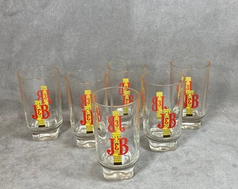 Set of 6  vintage J&B whiskey glasses Made in France