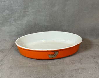 Piatto vintage in ghisa arancione Le Creuset Cousance, prodotto in Francia negli anni '80