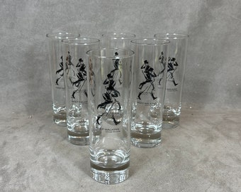 Set of 6  vintage Johnnie Walker whiskey glasses Made in France