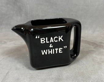 Vintage Black & White Ceramic Advertising Jug Made in England 1980’s